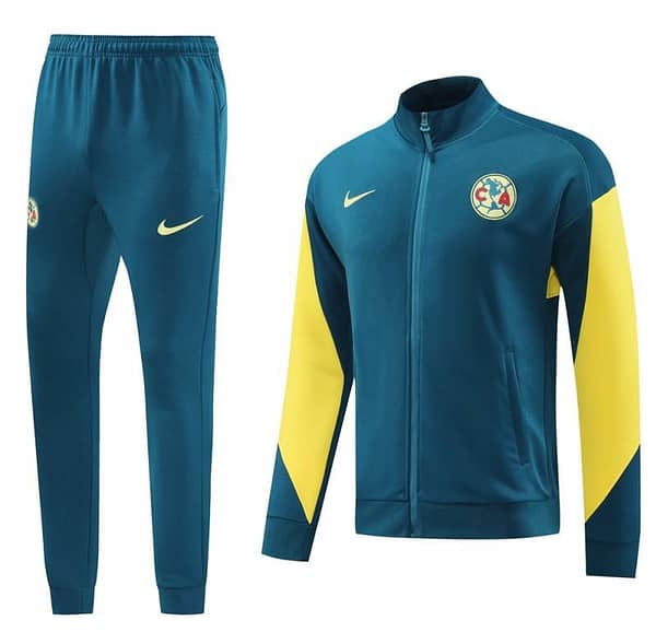 24/25 Club America Green/Yellow Full Zipper Jacket +Long Pants