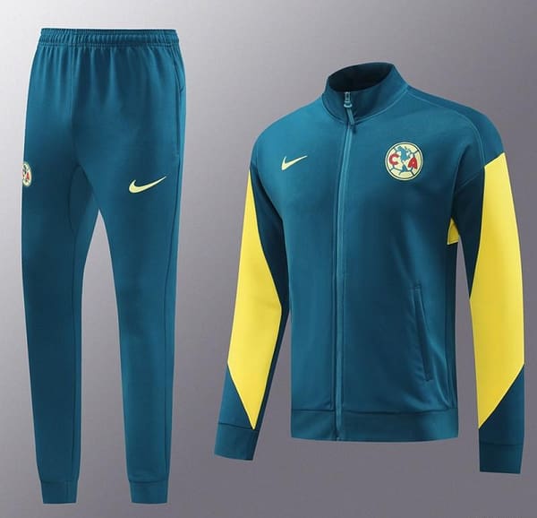 24/25 Club America Green/Yellow Full Zipper Jacket +Long Pants - Image 15