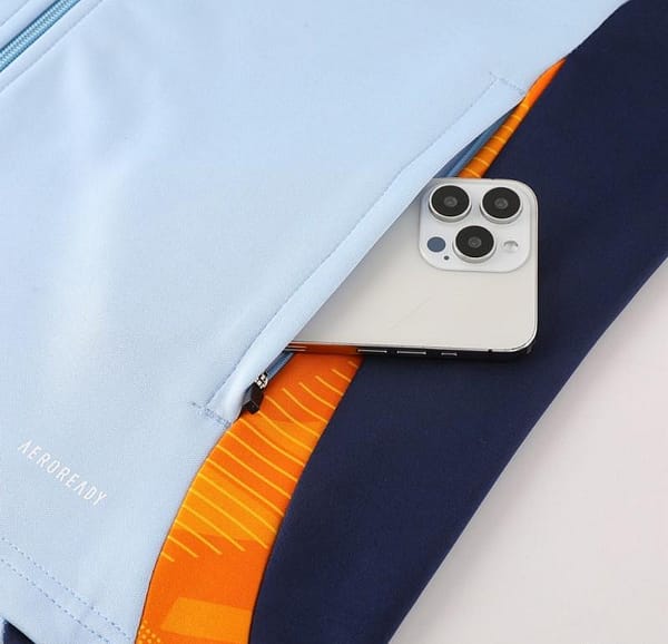 24/25 Real Madrid Light Blue/Yellow Full Zipper Jacket +Long Pants - Image 8