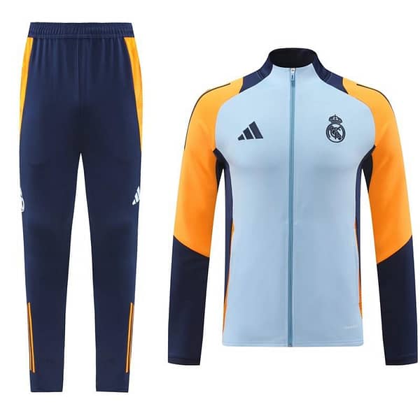 24/25 Real Madrid Light Blue/Yellow Full Zipper Jacket +Long Pants - Image 17