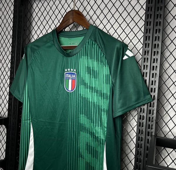 2024 Italy Pre-Match Green Jersey - Image 5