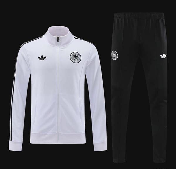 2024 Germany White Full Zipper Jacket +Long Pants