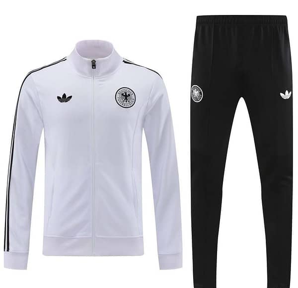 2024 Germany White Full Zipper Jacket +Long Pants - Image 2