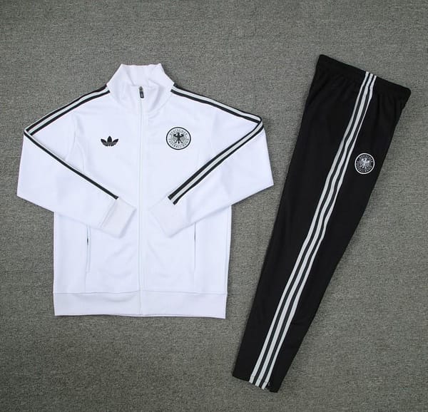 2024 Germany White Full Zipper Jacket +Long Pants - Image 3