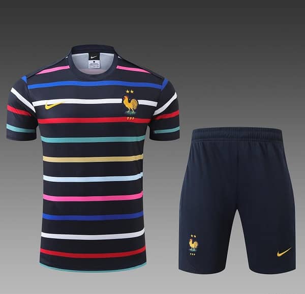 2024 France Navy Stripe Short Sleeve Jersey+Shorts - Image 10