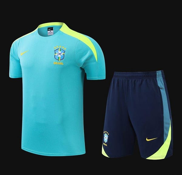 2024 Brazil Blue Short Sleeve Jersey+Shorts