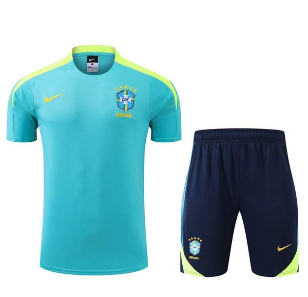 2024 Brazil Blue Short Sleeve Jersey+Shorts - Image 2