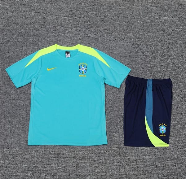 2024 Brazil Blue Short Sleeve Jersey+Shorts - Image 4