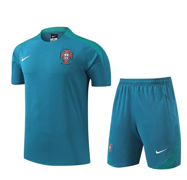 2024 Portugal Blue Short Sleeve Jersey+Shorts - Image 3