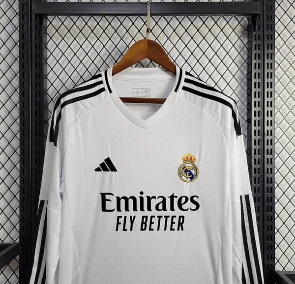 24/25 Real Madrid Home Long Sleeve Jersey - Image 3