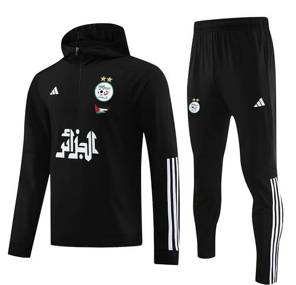 2024 Algeria Black Hoodie  Full Zipper Hoodie Jacket+Pants - Image 9