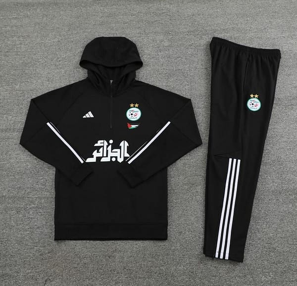 2024 Algeria Black Hoodie  Full Zipper Hoodie Jacket+Pants - Image 10