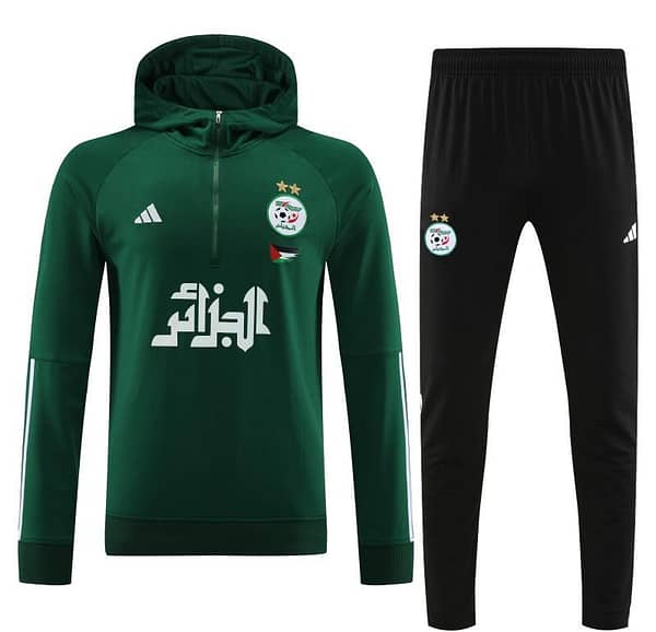 2024 Algeria Green Hoodie  Full Zipper Hoodie Jacket+Pants