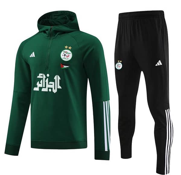 2024 Algeria Green Hoodie  Full Zipper Hoodie Jacket+Pants - Image 2