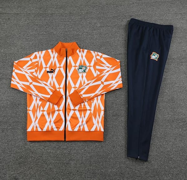 2024 Ivory Coast Orange  Full Zipper Hoodie Jacket+Pants - Image 5