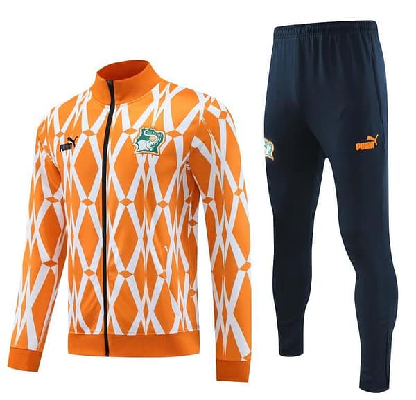 2024 Ivory Coast Orange  Full Zipper Hoodie Jacket+Pants - Image 7