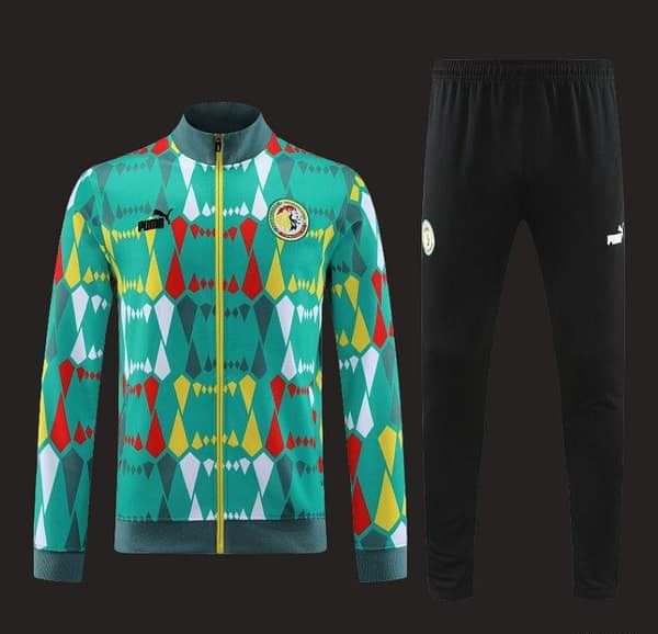 2024 Senegal Green Full Zipper Hoodie Jacket+Pants