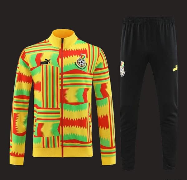 2024 Ghana Yellow  Full Zipper Hoodie Jacket+Pants