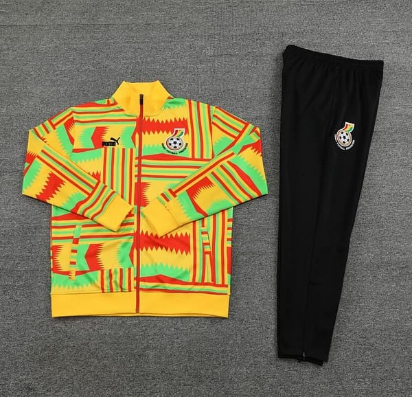2024 Ghana Yellow  Full Zipper Hoodie Jacket+Pants - Image 6