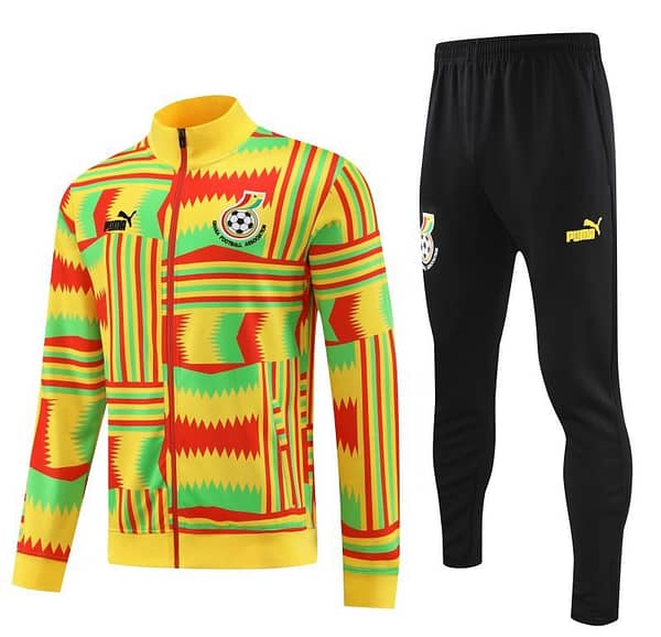 2024 Ghana Yellow  Full Zipper Hoodie Jacket+Pants - Image 8