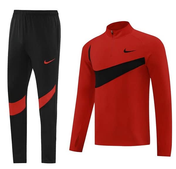 2024 Nike Red/Black Half Zipper Jacket+Pants