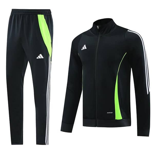 2024 Adidas Black/Green Full Zipper Jacket+Pants