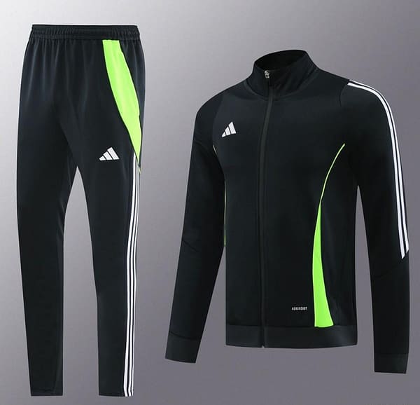 2024 Adidas Black/Green Full Zipper Jacket+Pants - Image 15