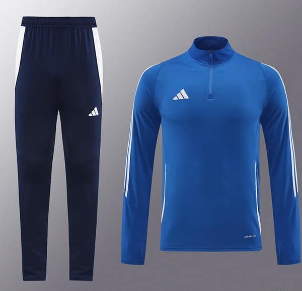 2024 Adidas Blue Half Zipper Jacket+Pants - Image 17