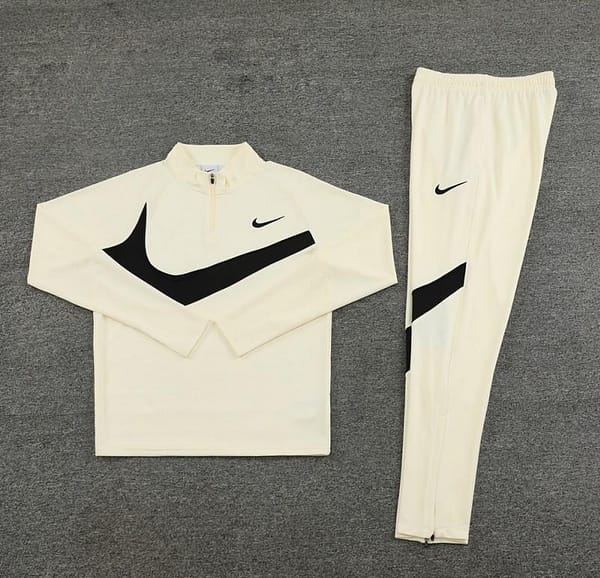 2024 Nike Light Yellow/Black Half Zipper Jacket+Pants - Image 10
