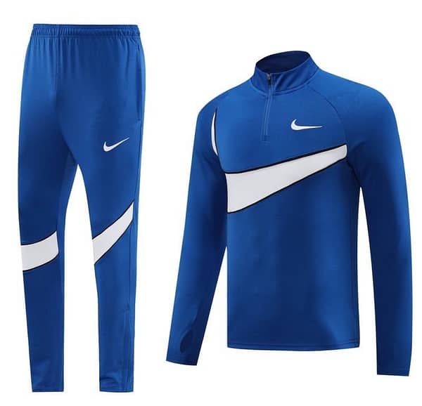 2024 Nike Blue/White Half Zipper Jacket+Pants