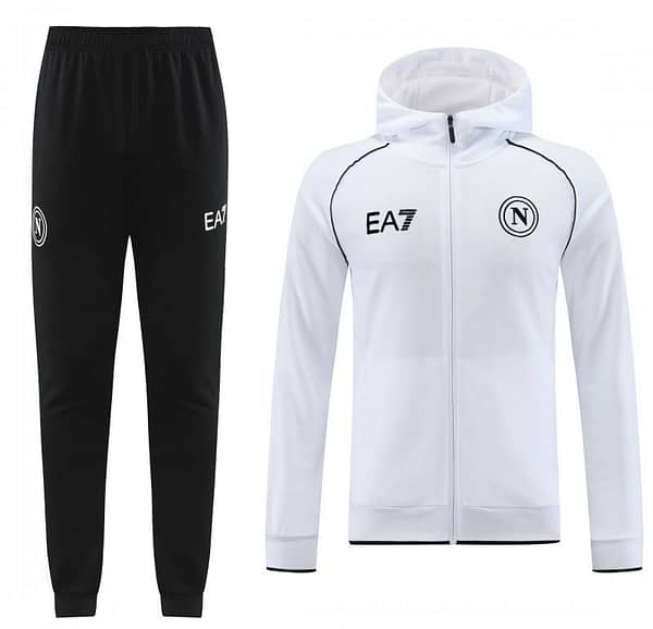 23/24 Napoli White Full Zipper Hoodie Jacket+Pants - Image 9