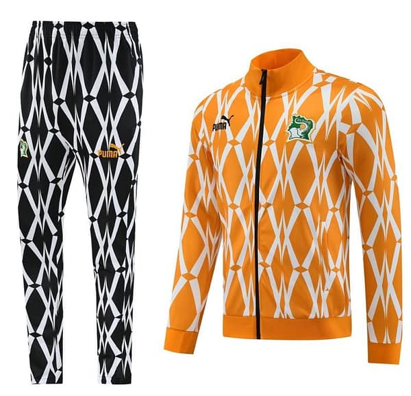 2024 Ivory Coast Orange Full Zipper Jacket+Pants
