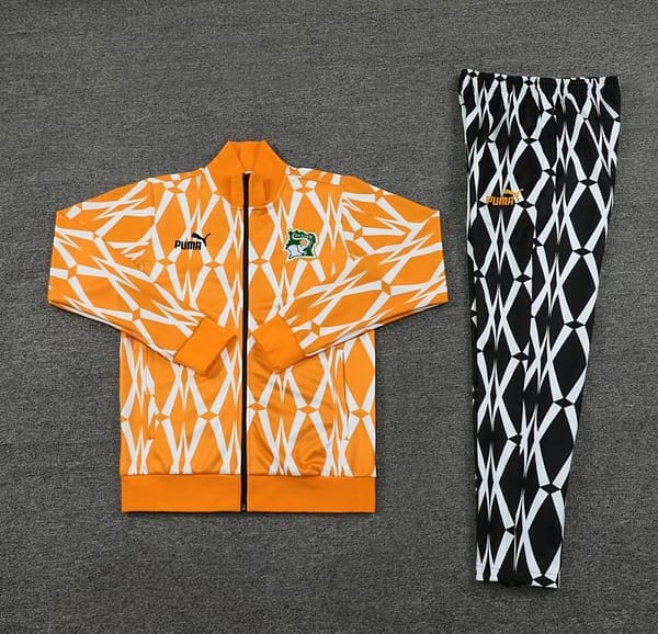 2024 Ivory Coast Orange Full Zipper Jacket+Pants - Image 11