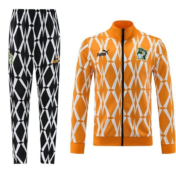 2024 Ivory Coast Orange Full Zipper Jacket+Pants - Image 20