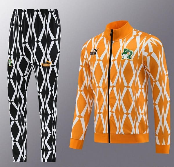 2024 Ivory Coast Orange Full Zipper Jacket+Pants - Image 22