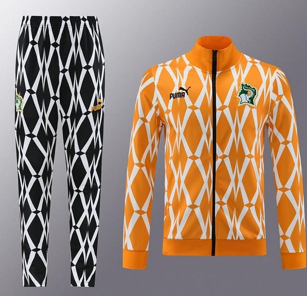 2024 Ivory Coast Orange Full Zipper Jacket+Pants - Image 23