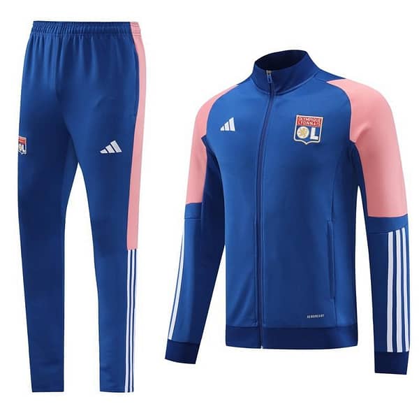 23/24  Olympique Lyonnais Lyon Blue/Pink Full Zipper Jacket+Pants