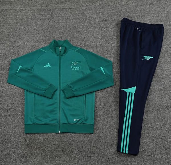 23/24 Arsenal Green Full Zipper Jacket+Pants - Image 4