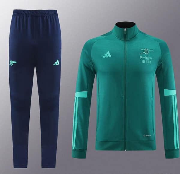 23/24 Arsenal Green Full Zipper Jacket+Pants - Image 14