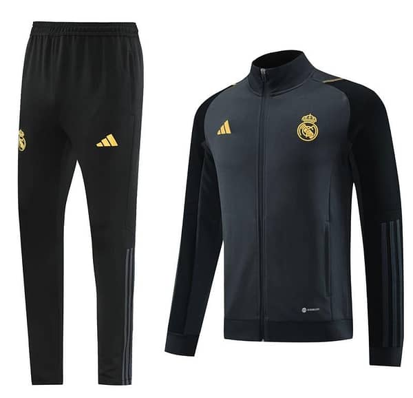 23/24 Real Madrid Grey/Black Full Zipper Jacket+Pants