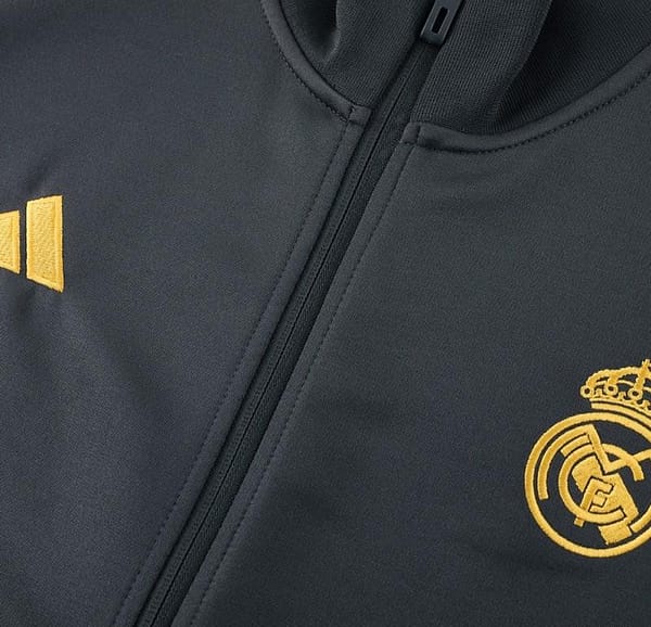 23/24 Real Madrid Grey/Black Full Zipper Jacket+Pants - Image 6