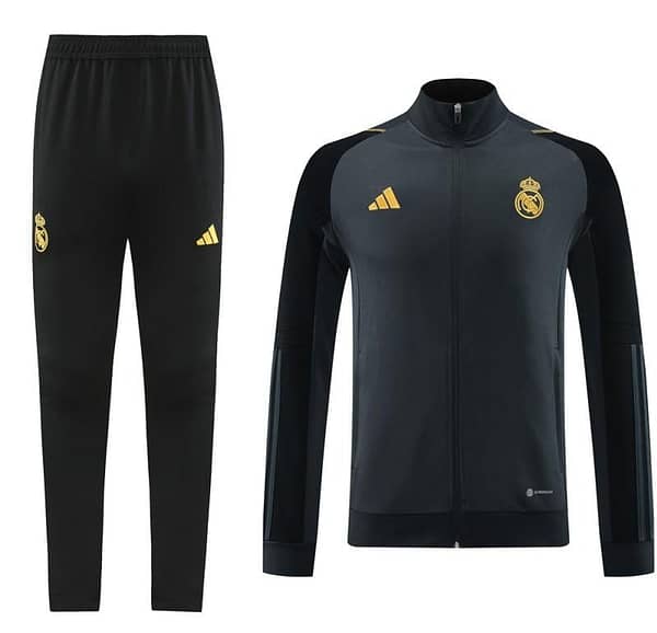 23/24 Real Madrid Grey/Black Full Zipper Jacket+Pants - Image 18