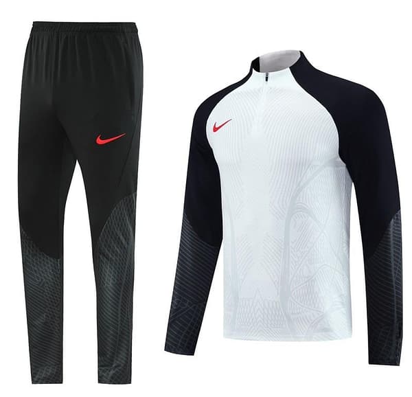 2024 Nike White/Black Half Zipper Jacket+Pants