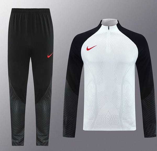 2024 Nike White/Black Half Zipper Jacket+Pants - Image 20