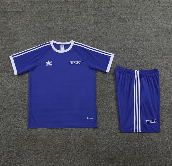 2024 Italy Blue Cotton Short Sleeve Jersey+Shorts - Image 8