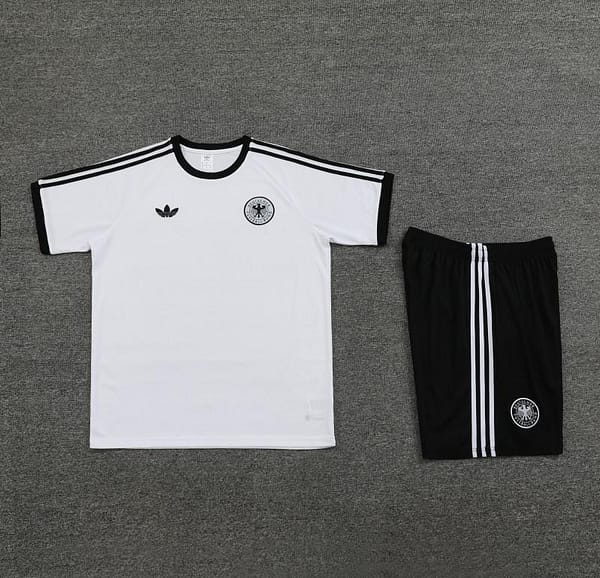 2024 Germany White Cotton Short Sleeve Jersey+Shorts - Image 8