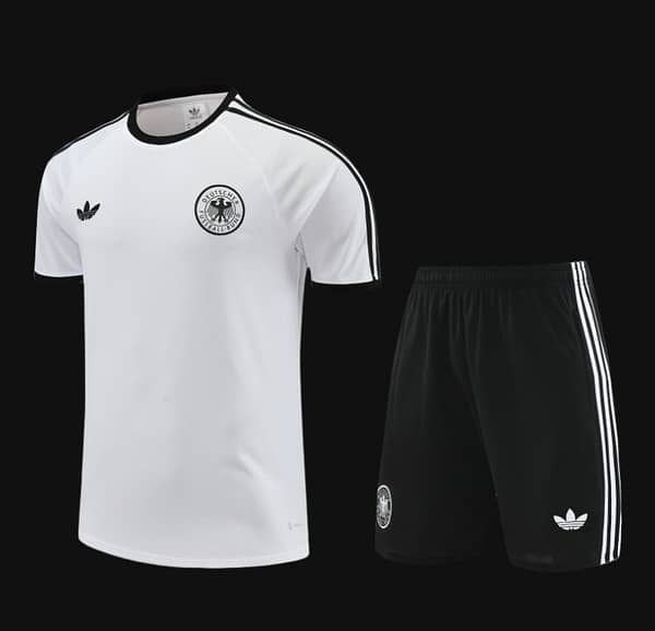 2024 Germany White Cotton Short Sleeve Jersey+Shorts - Image 9