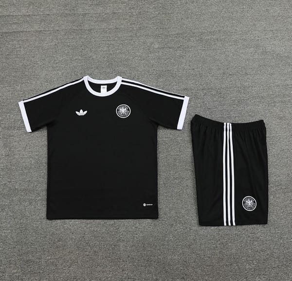 2024 Germany Black Cotton Short Sleeve Jersey+Shorts - Image 8