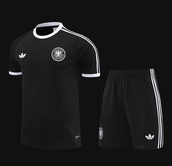2024 Germany Black Cotton Short Sleeve Jersey+Shorts - Image 9