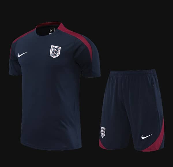 2024 England Navy Cotton Short Sleeve Jersey+Shorts - Image 7